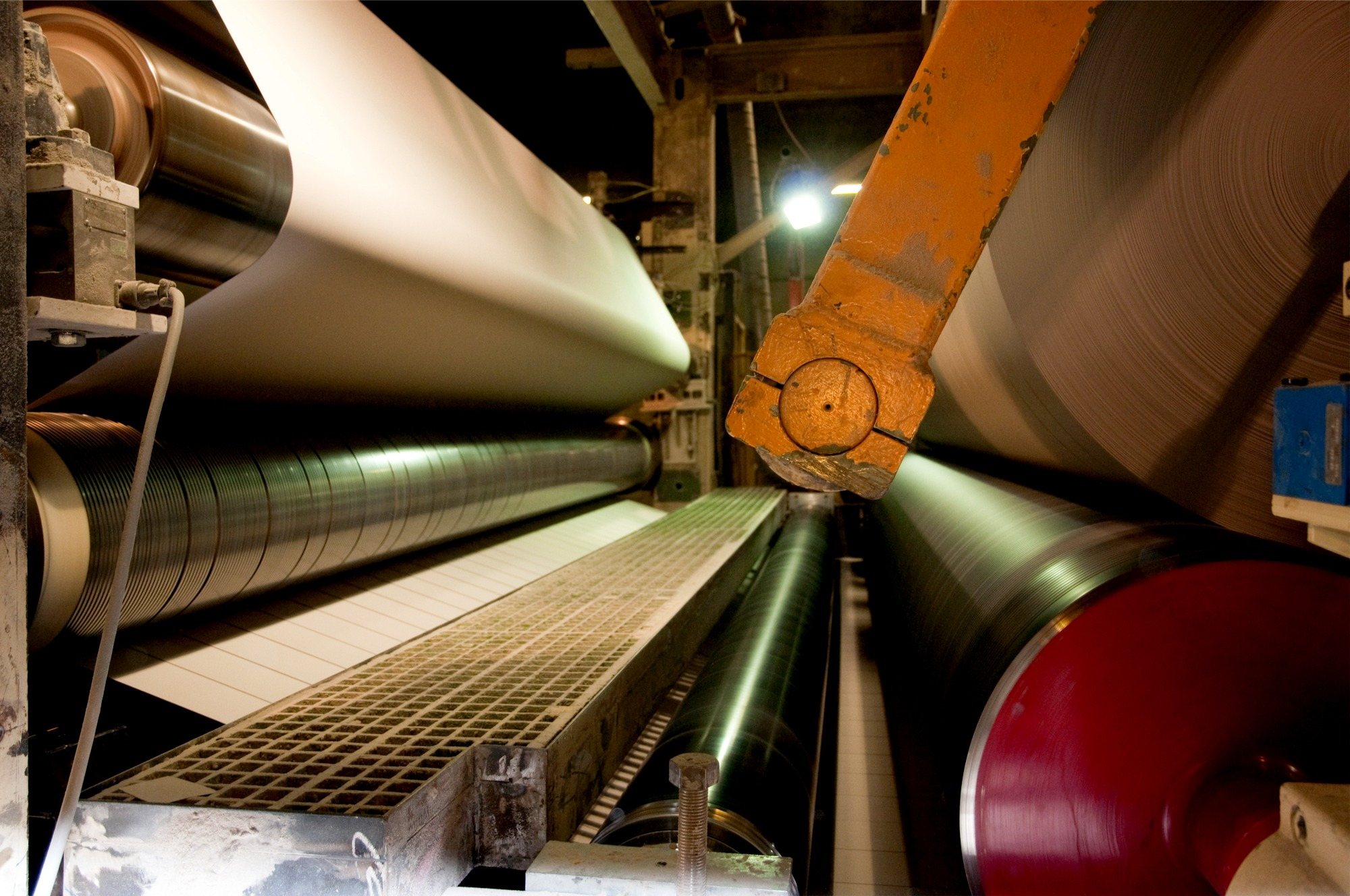 Rolls on a paper machine in a mill