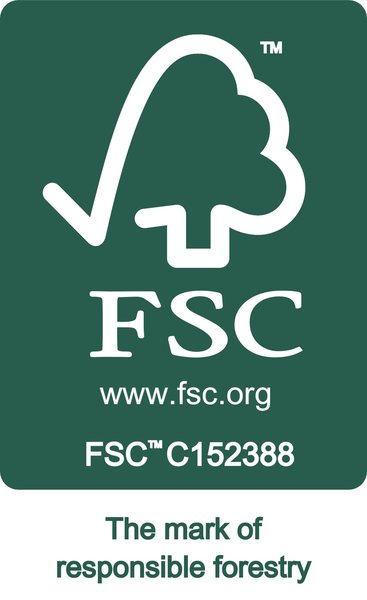 FSC logo, FSC C152388, the mark of responsible forestry